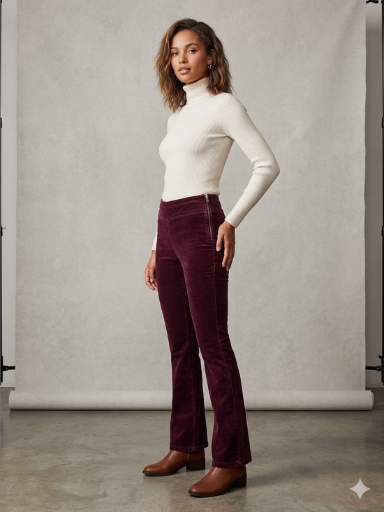 Free People Pants - Free People Womens Wine Velvet Pants XS